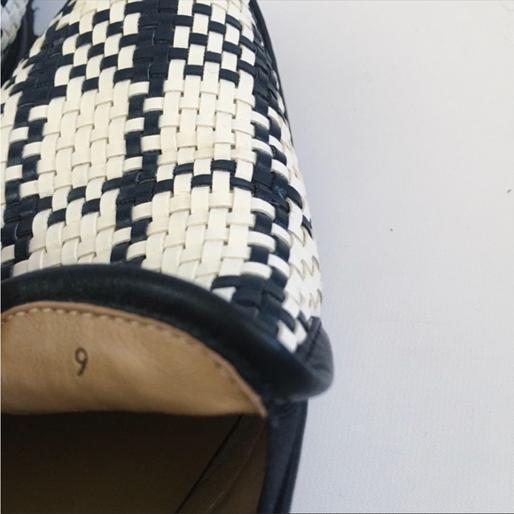 Everlane Woven Checkered houndstooth Black White Flat Platform Street Shoes - Picture 14 of 15